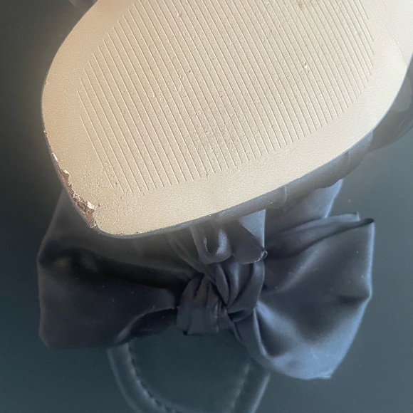 JCrew Abbie black slip on sandal big satin bow size 7 very feminine - Picture 5 of 5